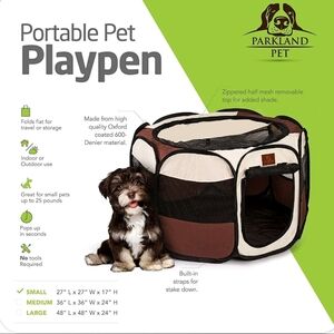 Parkland Pet Portable Foldable Playpen Exercise Kennel Dogs Cats Indoor/outdoor